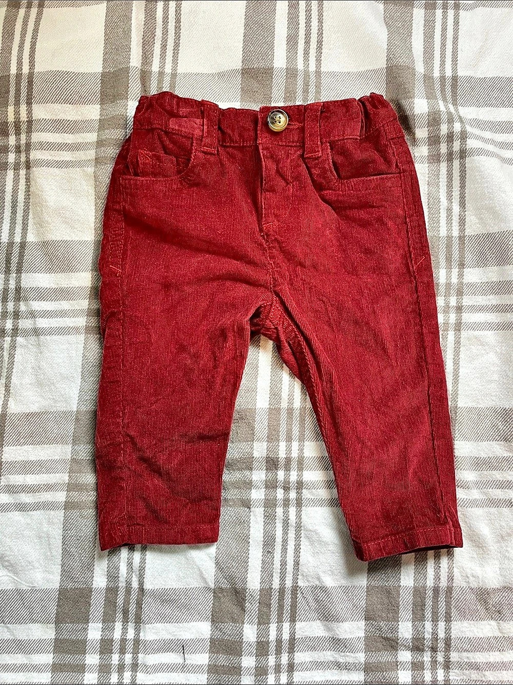 EdgeHill Collection Boys Red Corduroy Pants Size 9 month Like New